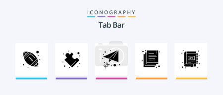 Illustration for Tab Bar Glyph 5 Icon Pack Including . marketing. send. management. book. Creative Icons Design - Royalty Free Image