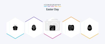 Illustration for Easter 25 Glyph icon pack including easter. egg. day. nature. open - Royalty Free Image