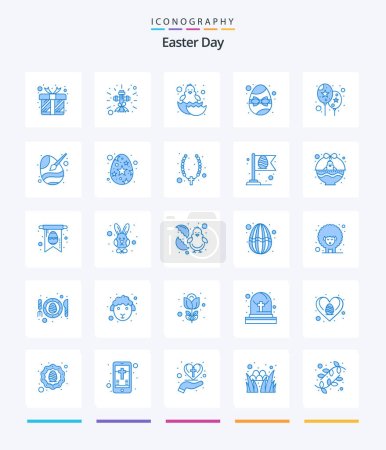 Téléchargez les illustrations : Creative Easter 25 Blue icon pack  Such As event. egg. baby. gift. birthday - en licence libre de droit