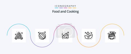 Téléchargez les illustrations : Food Line 5 Icon Pack Including . pasta. swiss. food. herbal - en licence libre de droit