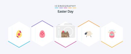 Ilustración de Easter 25 Flat icon pack including easter. angle. box. easter. sheep - Imagen libre de derechos