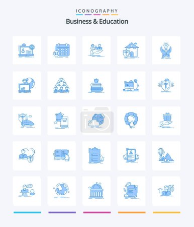 Ilustración de Creative Business And Education 25 Blue icon pack  Such As home. hand. timetable. life. health - Imagen libre de derechos