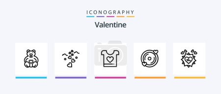 Illustration for Valentine Line 5 Icon Pack Including . heart. wedding. love. wedding. Creative Icons Design - Royalty Free Image
