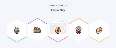 Ilustración de Easter 25 FilledLine icon pack including easter. egg. egg. protractor. celebration - Imagen libre de derechos