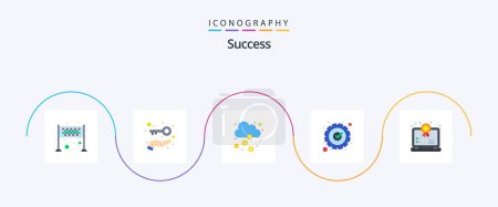 Illustration for Sucess Flat 5 Icon Pack Including ok. cogwheel. cloud. success. currency - Royalty Free Image
