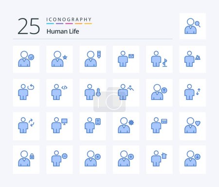 Illustration for Human 25 Blue Color icon pack including direction. avatar. profile. letter. envelope - Royalty Free Image