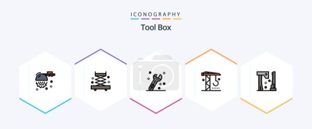 Illustration for Tools 25 FilledLine icon pack including tools. construction. tool. ax. machinery - Royalty Free Image