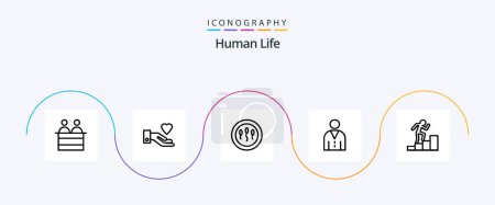 Illustration for Human Line 5 Icon Pack Including employee. user. human. people. human - Royalty Free Image