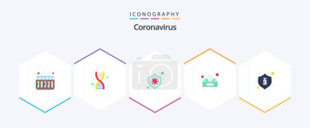 Illustration for Coronavirus 25 Flat icon pack including flu. tissue paper. virus. napkin. virus - Royalty Free Image