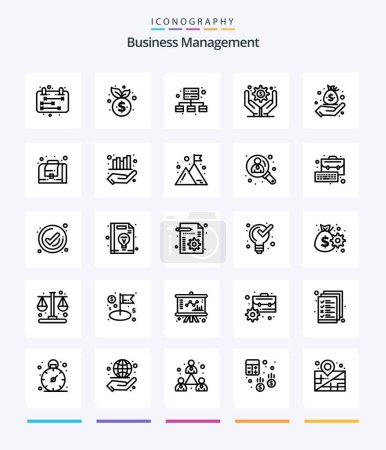 Ilustración de Creative Business Management 25 OutLine icon pack  Such As management. finance. business. business. business management - Imagen libre de derechos