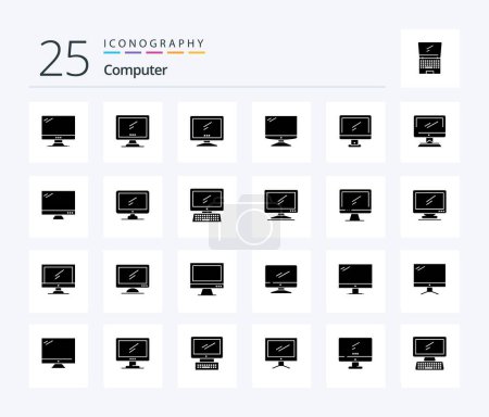 Illustration for Computer 25 Solid Glyph icon pack including . Layer 1. keyboard. flip. device - Royalty Free Image