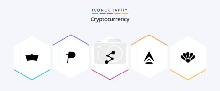 Illustration for Cryptocurrency 25 Glyph icon pack including coin . crypto . crypto currency. coin - Royalty Free Image