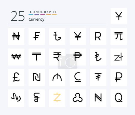 Illustration for Currency 25 Line Filled icon pack including zar. african. currency. rand. coins - Royalty Free Image