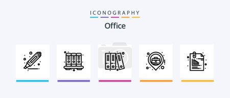 Illustration for Office Line 5 Icon Pack Including map. business. award. call. phone. Creative Icons Design - Royalty Free Image