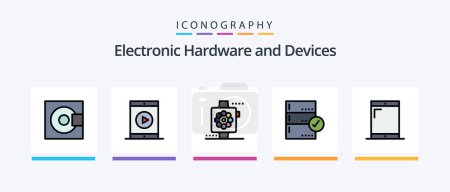 Illustration for Devices Line Filled 5 Icon Pack Including mixer. dj. data. devices. sound. Creative Icons Design - Royalty Free Image