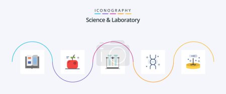 Téléchargez les illustrations : Science Flat 5 Icon Pack Including biology. inheritance. chemistry. genetics. tube - en licence libre de droit