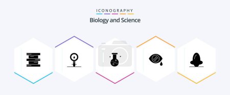 Illustration for Biology 25 Glyph icon pack including anatomy. eye. laboratory. drops. experiment - Royalty Free Image