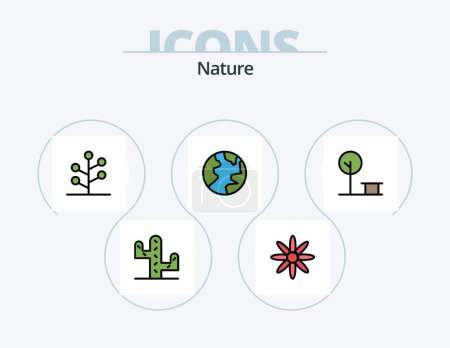 Téléchargez les illustrations : Nature Line Filled Icon Pack 5 Icon Design. . place. nature. park. city - en licence libre de droit