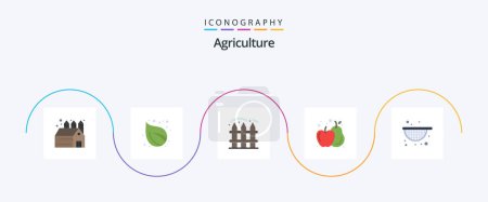 Illustration for Agriculture Flat 5 Icon Pack Including . agriculture. farming. strainer. food - Royalty Free Image