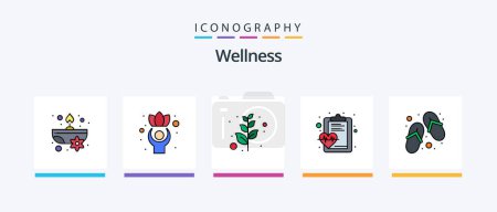 Ilustración de Wellness Line Filled 5 Icon Pack Including hot. medical. incense. healthcare. check. Creative Icons Design - Imagen libre de derechos