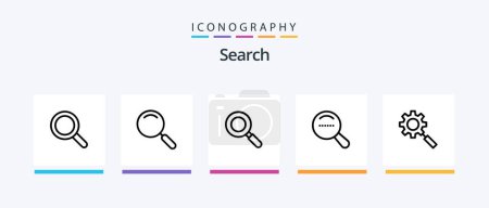 Téléchargez les illustrations : Search Line 5 Icon Pack Including . search. expanded. people. find. Creative Icons Design - en licence libre de droit