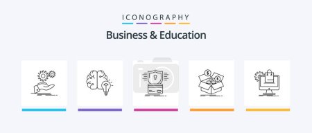 Ilustración de Business And Education Line 5 Icon Pack Including ecommerce. shopping. gold. cup. prize. Creative Icons Design - Imagen libre de derechos