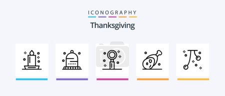 Illustration for Thanks Giving Line 5 Icon Pack Including hat. fall. thanks. event. tradition. Creative Icons Design - Royalty Free Image