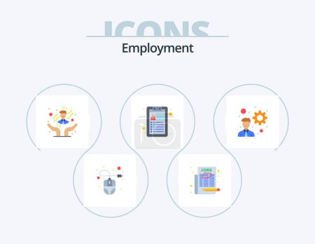 Ilustración de Employment Flat Icon Pack 5 Icon Design. . development. care. developer. job - Imagen libre de derechos