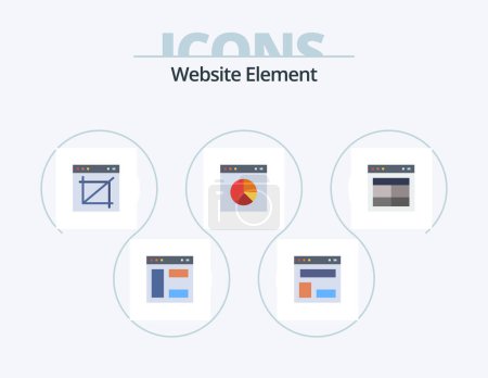 Illustration for Website Element Flat Icon Pack 5 Icon Design. website. internet. website layout. business. web - Royalty Free Image
