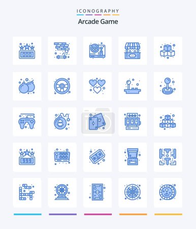 Téléchargez les illustrations : Creative Arcade 25 Blue icon pack  Such As fun. play. steering. game. ticket office - en licence libre de droit