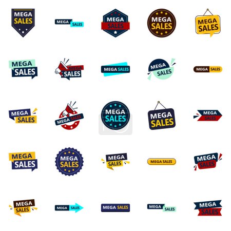 Téléchargez les illustrations : Mega Sale 25 Versatile Vector Banners for All Your Branding Needs - en licence libre de droit