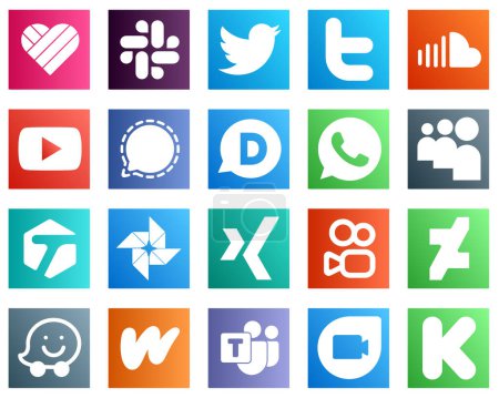 Téléchargez les illustrations : 20 Professional Social Media Icons such as xing. tagged. video. myspace and disqus icons. Fully customizable and professional - en licence libre de droit