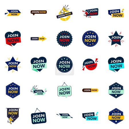 Ilustración de 25 Versatile Typographic Banners for promoting joining in different contexts - Imagen libre de derechos