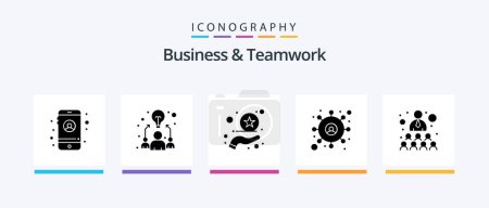 Illustration for Business And Teamwork Glyph 5 Icon Pack Including . team. rate. relationship. user. Creative Icons Design - Royalty Free Image
