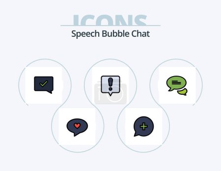 Illustration for Chat Line Filled Icon Pack 5 Icon Design. chemical. test. chemistry. laboratory test. chemical - Royalty Free Image