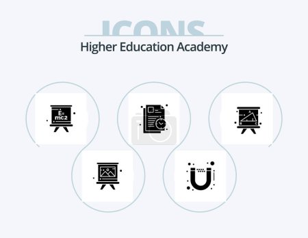 Ilustración de Academy Glyph Icon Pack 5 Icon Design. education. academy. blackboard. time. schedule - Imagen libre de derechos
