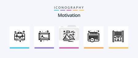 Illustration for Motivation Line 5 Icon Pack Including rod. fishing. leaf. picture. frame. Creative Icons Design - Royalty Free Image