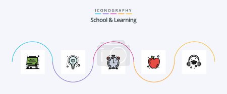 Ilustración de School And Learning Line Filled Flat 5 Icon Pack Including . graduation. education. education. education - Imagen libre de derechos