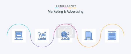Ilustración de Marketing And Advertising Blue 5 Icon Pack Including paper. hand. emailing. contact. internet marketing - Imagen libre de derechos
