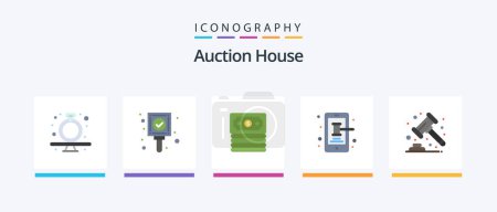 Illustration for Auction Flat 5 Icon Pack Including gavel. trade. tag. smartphone. mobile. Creative Icons Design - Royalty Free Image