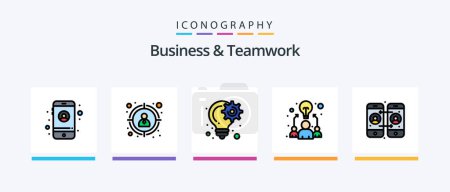 Illustration for Business And Teamwork Line Filled 5 Icon Pack Including time. calendar. coins. workforce. sheet. Creative Icons Design - Royalty Free Image