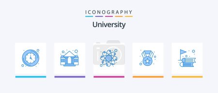 Téléchargez les illustrations : University Blue 5 Icon Pack Including education. achievement. education. star. award. Creative Icons Design - en licence libre de droit