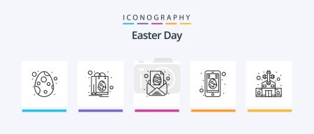 Illustration for Easter Line 5 Icon Pack Including baby. egg. celebration. easter. egg. Creative Icons Design - Royalty Free Image