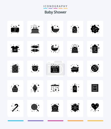 Ilustración de Creative Baby Shower 25 Glyph Solid Black icon pack  Such As baby. food. cute. baby. shower duck - Imagen libre de derechos