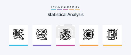 Illustration for Statistical Analysis Line 5 Icon Pack Including business idea. web. arrow. internet. chart. Creative Icons Design - Royalty Free Image