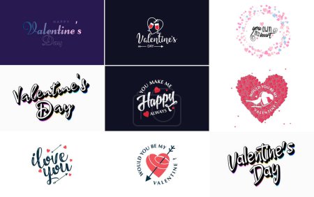 Illustration for I Love You hand-drawn lettering and calligraphy with a heart design. suitable for use as a Valentine's Day greeting - Royalty Free Image
