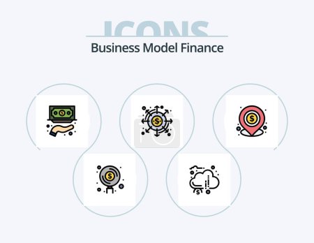 Illustration for Finance Line Filled Icon Pack 5 Icon Design. calculation. budget. investor. quick. loan - Royalty Free Image