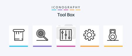 Illustration for Tools Line 5 Icon Pack Including . search. tools. construction. Creative Icons Design - Royalty Free Image