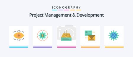 Téléchargez les illustrations : Project Management And Development Flat 5 Icon Pack Including container. mail. capital. inbox. money. Creative Icons Design - en licence libre de droit
