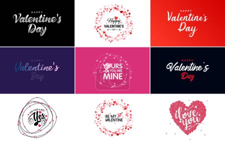 Téléchargez les illustrations : Happy Valentine's Day hand-drawn lettering vector illustration suitable for use in design of flyers. invitations. posters. brochures. and banners - en licence libre de droit